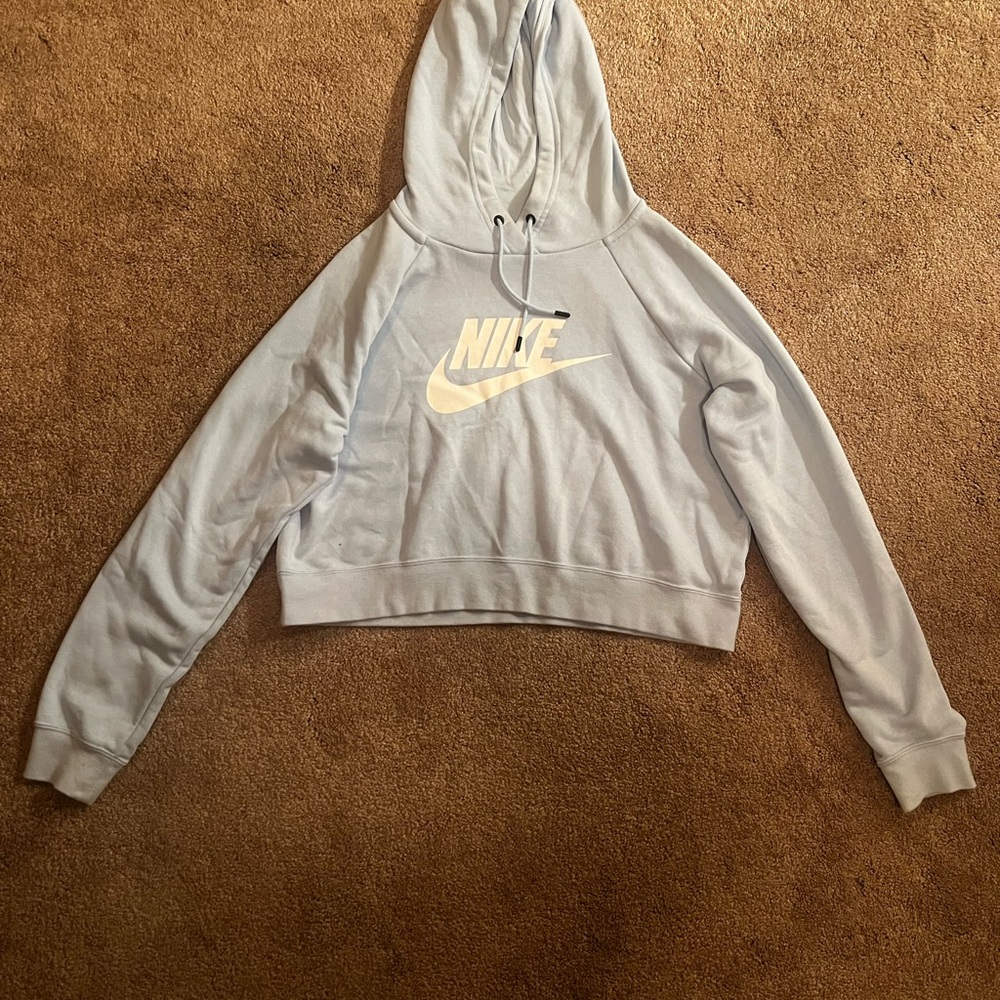 Nike Women's Sky Blue Cropped Hoodie